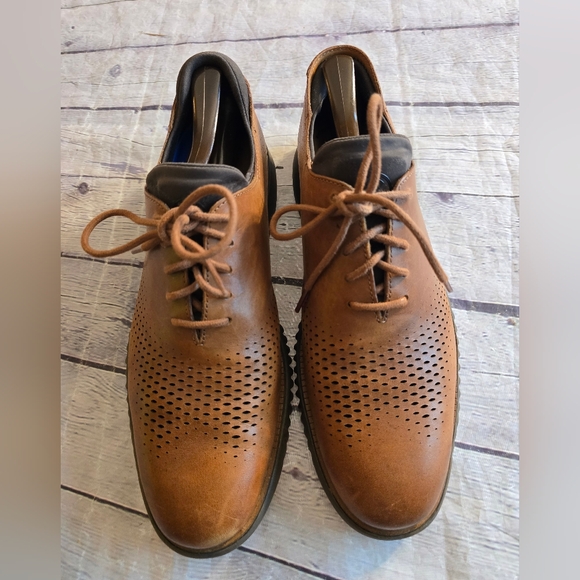 COLE HAAN 2 ZEROGRAND WING MEN'S LACE-UP BRITISH TAN JAVA SIZE10M - Picture 1 of 10